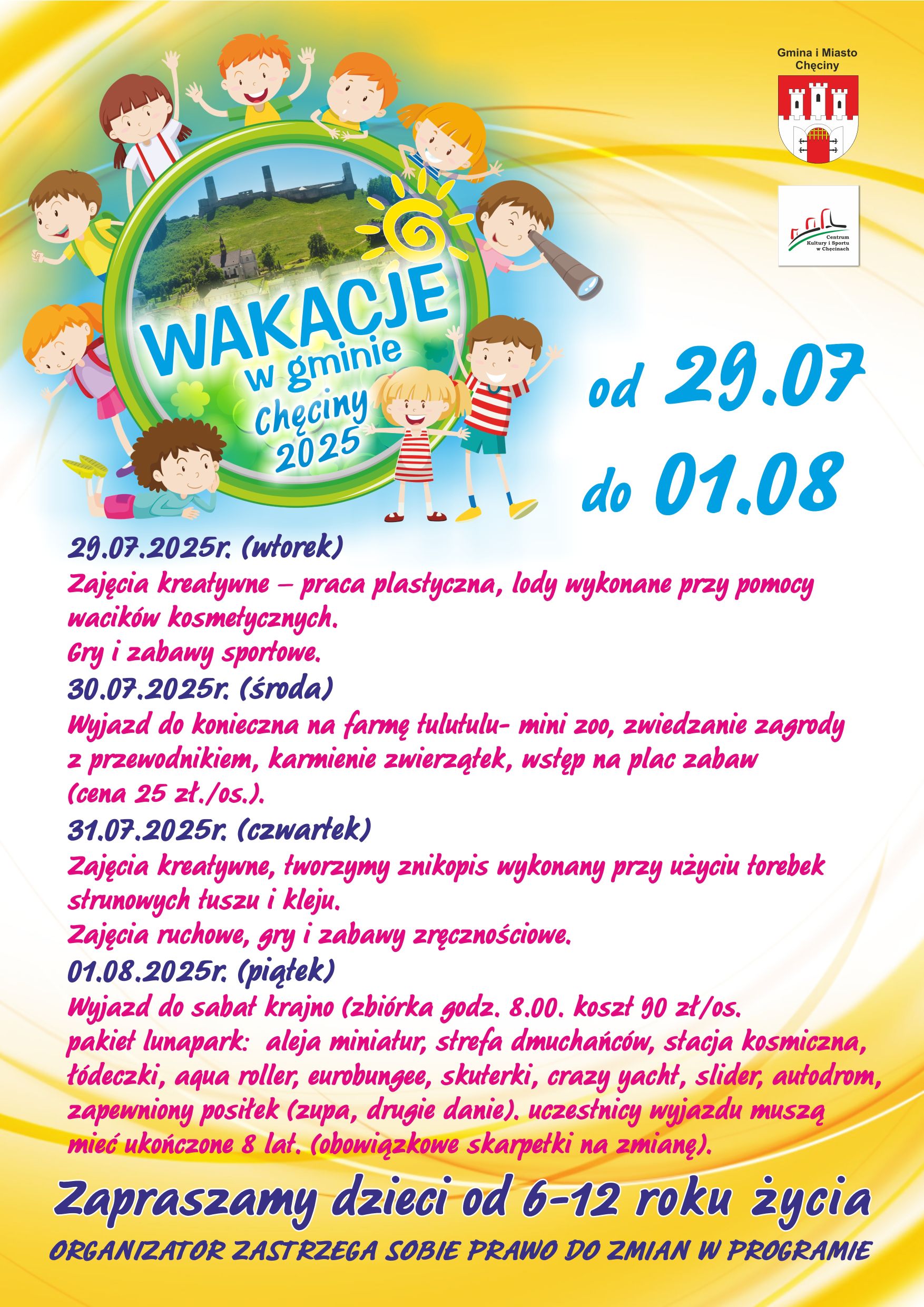 wakacje program 29 07 01 08 2025m