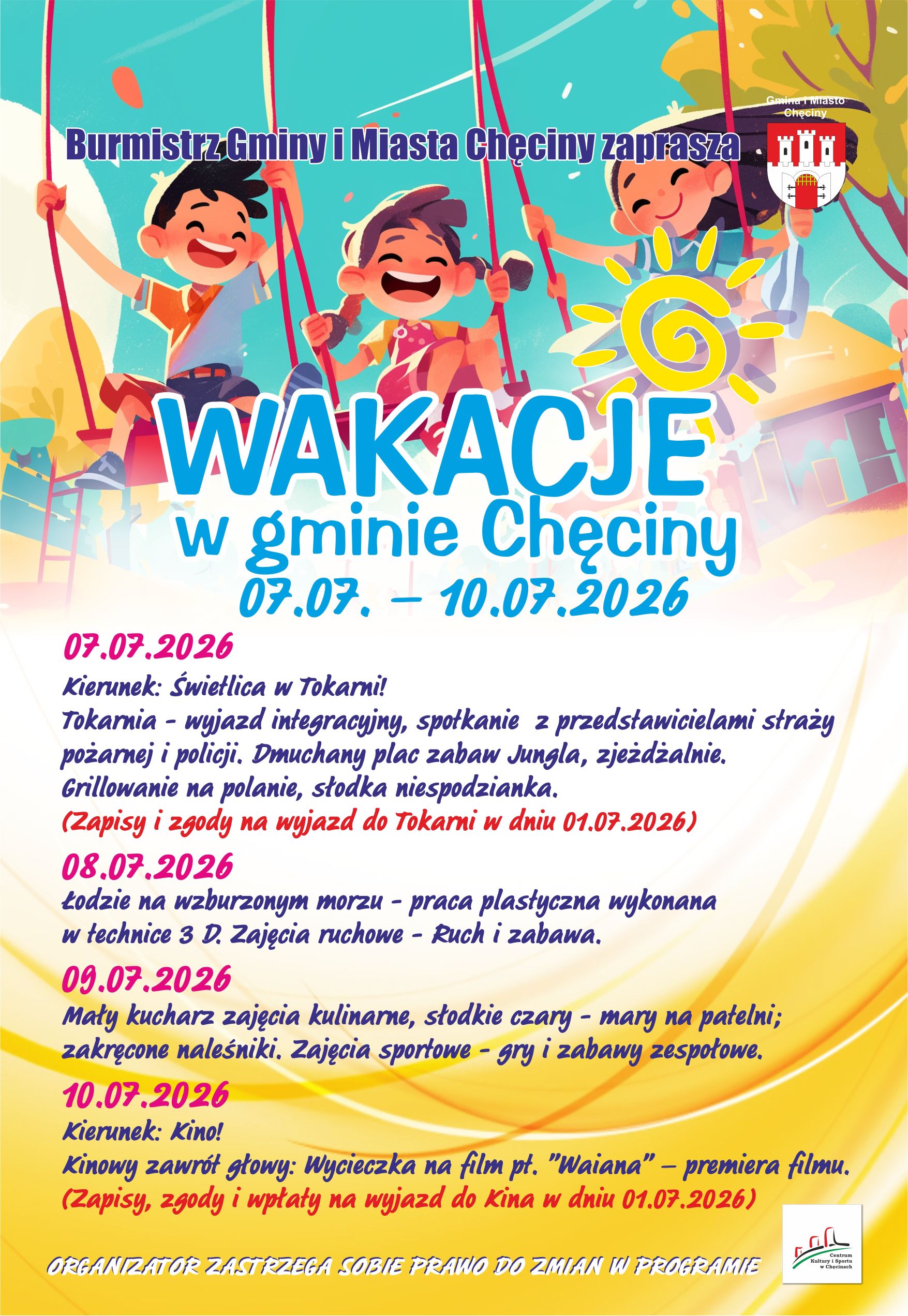 wakacje w gminie 2026 plan tygodniowy 2m