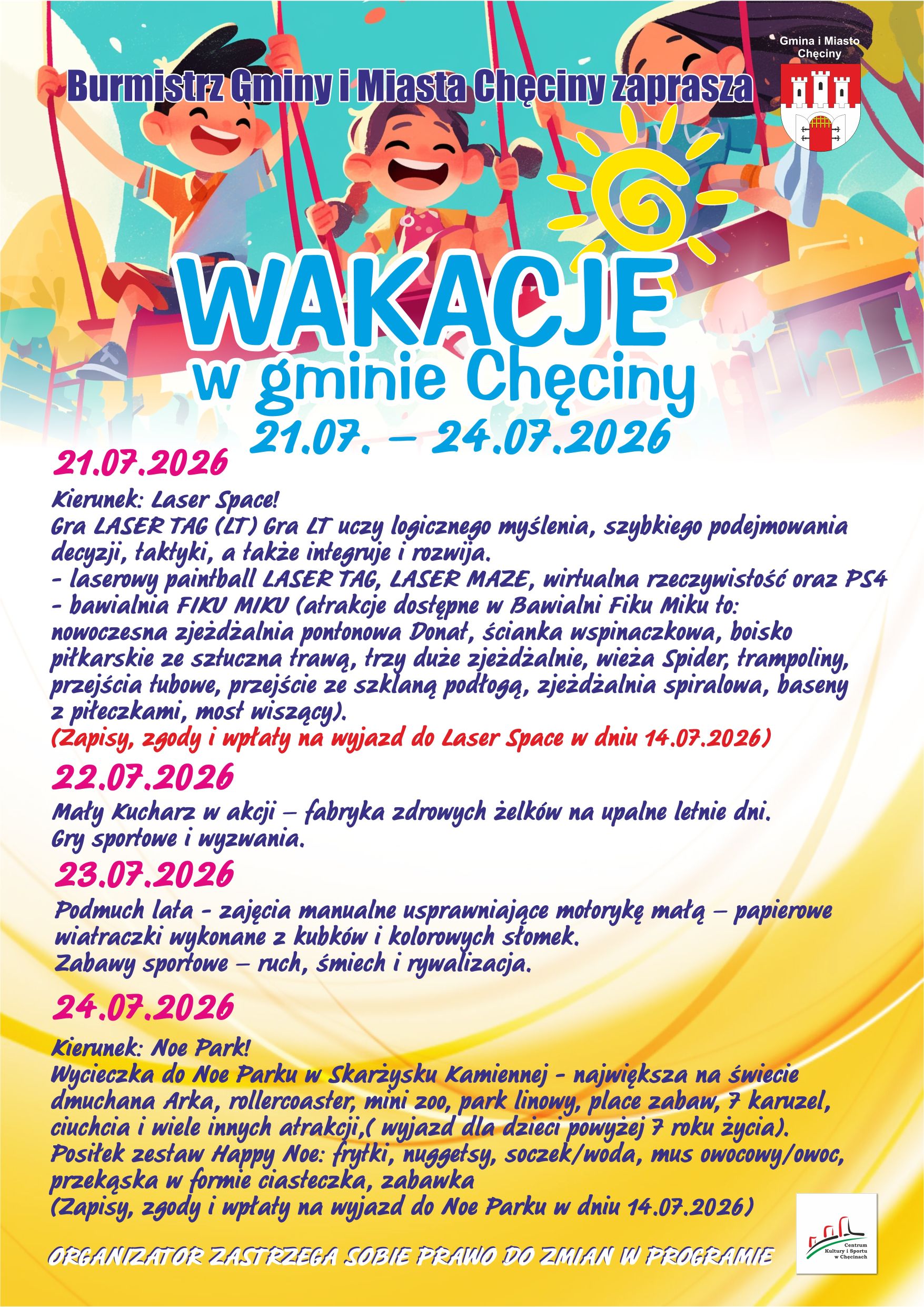 wakacje w gminie 2026 plan tygodniowy 4m