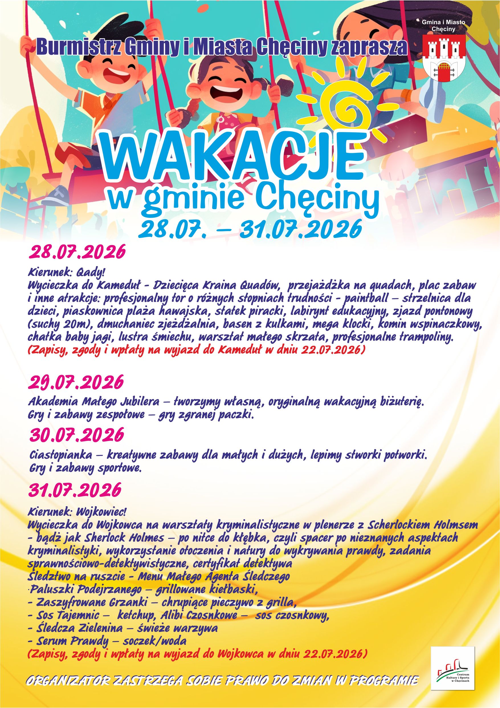 wakacje w gminie 2026 plan tygodniowy 5m