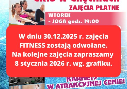 Informacja dotycząca zajęć FITNESS